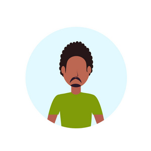 非洲裔美国人的头像孤立的不露面的男性卡通人物肖像平
