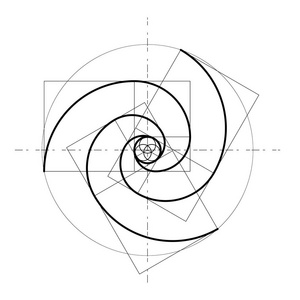 圆圈的黄金比例.未来设计.标志.矢量图标.抽象向量背景照片