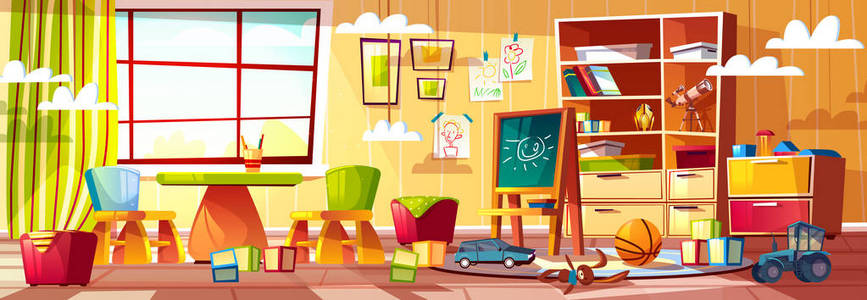 幼儿游乐场矢量卡通儿童幼儿园, 游乐场室照片