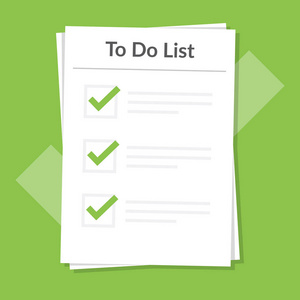 所有任务都已完成.规划标志设计.带复选标记的纸页.