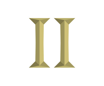 罗马数字2,第二类字母,字母,标志,标志,标志性设计插图,日历号码或