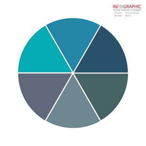 矢量抽象元素信息图形6选项。 设计业务财务模板布局手册工作流信息或演示等。 信息图形时间线路径。 抽象三维向量。