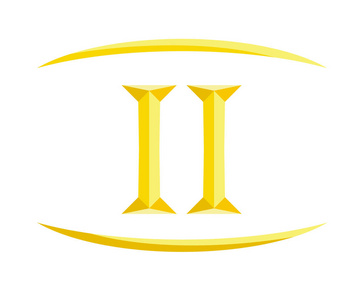 罗马数字2,第二类字母,字母,标志,标志性设计插图,日历号码或任何计数
