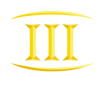 号码标识罗马数字3,字母字母3,标志,标志,标志性设计插图,日历号码或