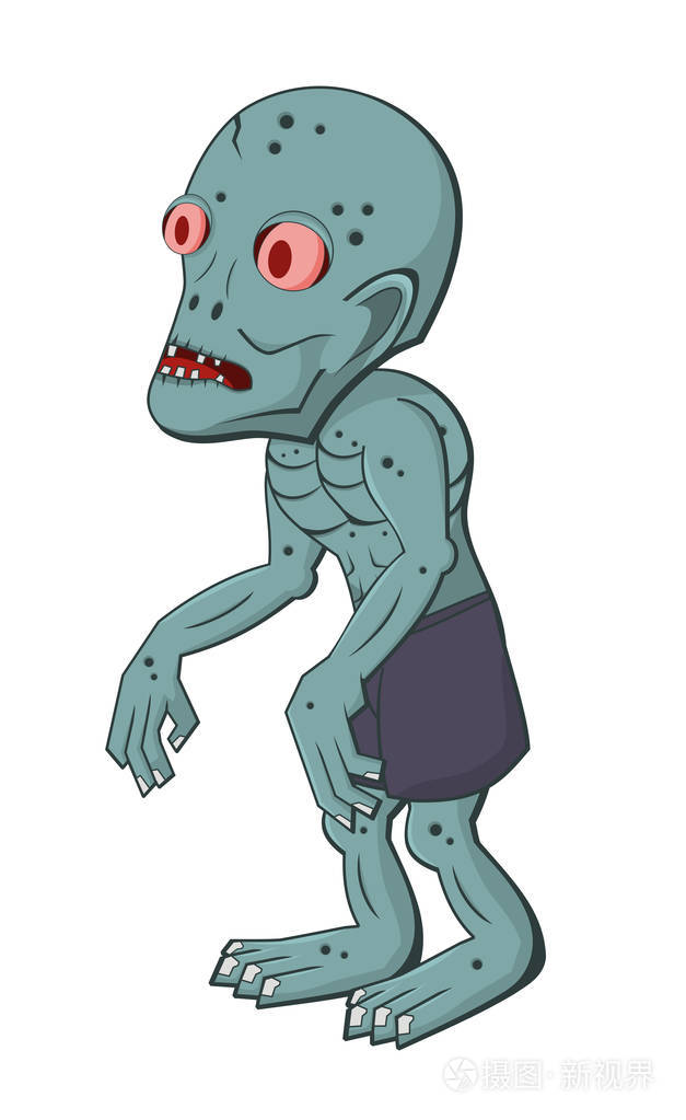 可怕的,令人毛骨悚然的,恐怖的,不死的,可爱的怪物,僵尸卡通,走向恐怖