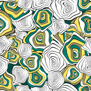 带有变形圆的矢量迷幻图案.波浪无缝图案为布料,纺织,布料设计.