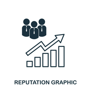 声望增加图形图标。移动应用程序, 打印和更多的使用。简单的元素唱歌。单色声望增加图形图标插图