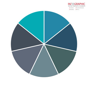 矢量抽象元素信息图形7选项。 设计业务财务模板布局手册工作流信息或演示等。 信息图形时间线路径。 抽象三维向量。