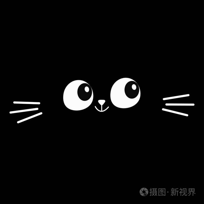 等高线. 可爱的卡通小猫角色. 卡瓦伊动物. 有趣的小猫宝宝.