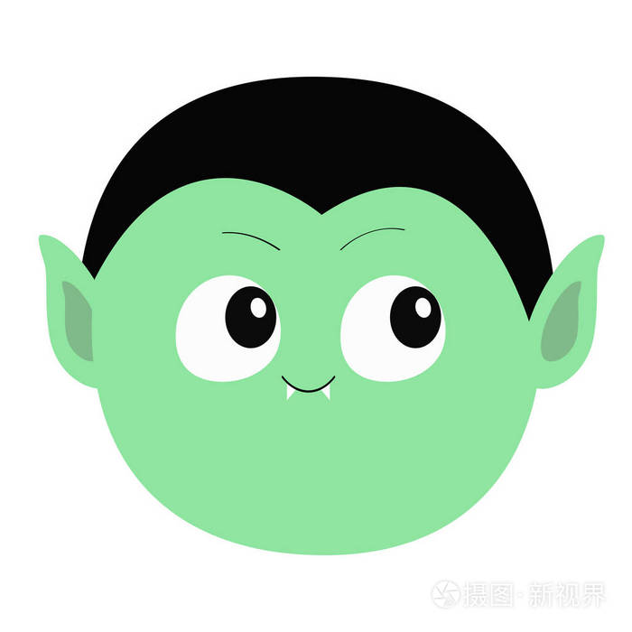德古拉伯爵圆头.可爱的卡通搞笑幽灵吸血鬼婴儿角色.
