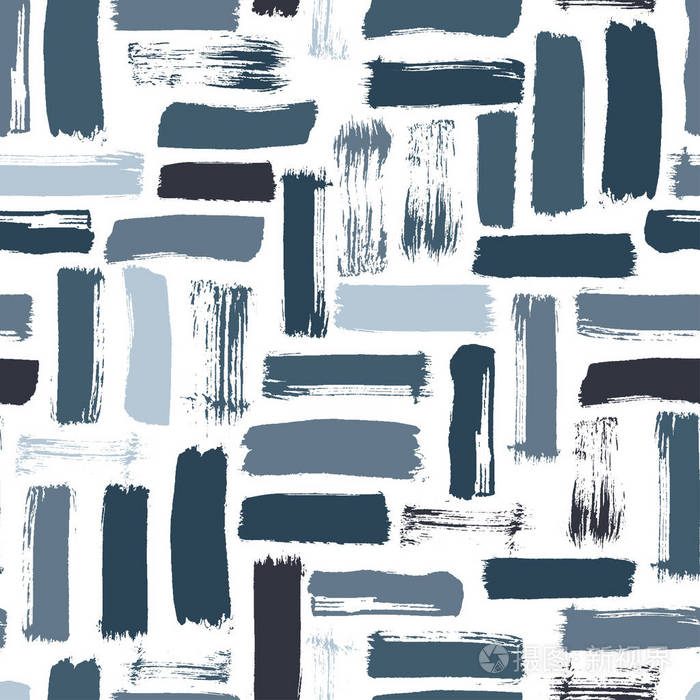 无缝抽象图案艺术..纹理与手画十字刷笔画打印.原始纹理背景.现代图形