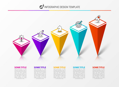 信息化设计模板..创意概念，5步。可用于工作流布局图表横幅网页设计。矢量图