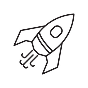 火箭图标矢量隔离白色背景为您的网页和移动应用程序设计火箭标志概念