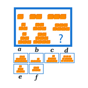 智商测试。 选择正确的答案。 儿童逻辑任务教育游戏。 逻辑智商的发展。 任务游戏下一个矢量插图是什么