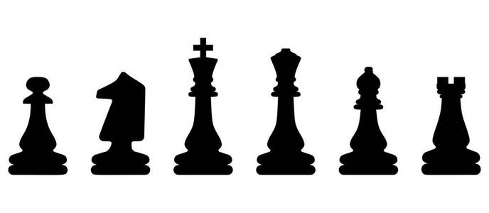 国际象棋符号设计艺术休闲策略。 体育象形文字游戏概念矢量骰子板。 图为国王女王主教骑士新秀典当。 插图游戏集。 教育背景挑战图标