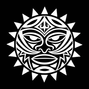 毛利人的民族象征面具tiki. 像tiki一样的雷声是上帝的象征.