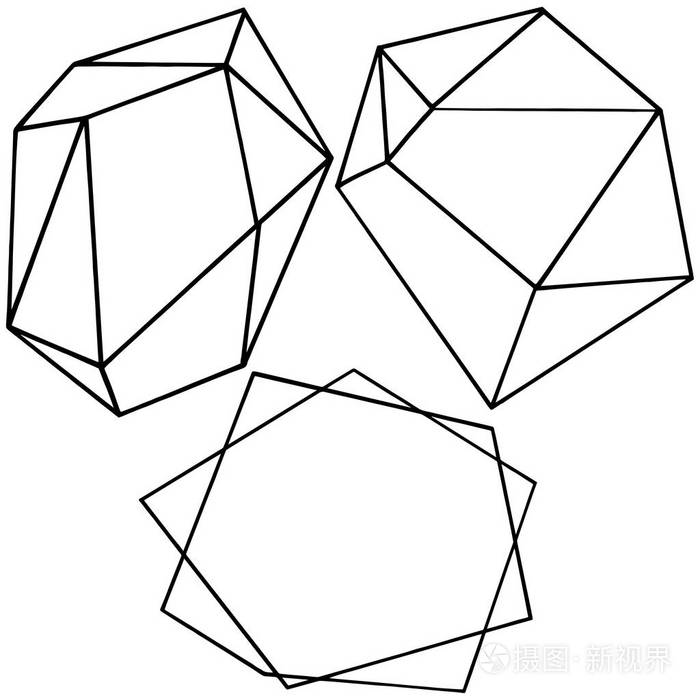 几何石英多边形水晶石镶嵌形状紫水晶宝石.