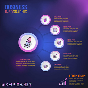 用于演示矢量插图布局设计的业务信息图形模板，用于业务规划营销或任何目的。
