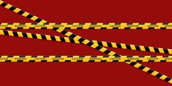 隔离的警戒线. 警示带. 危险信号. 矢量图.