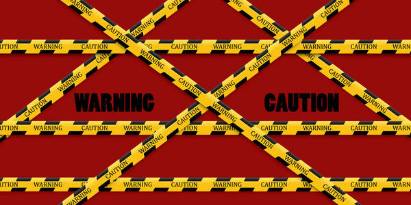 隔离的警戒线. 警示带. 危险信号. 矢量图.