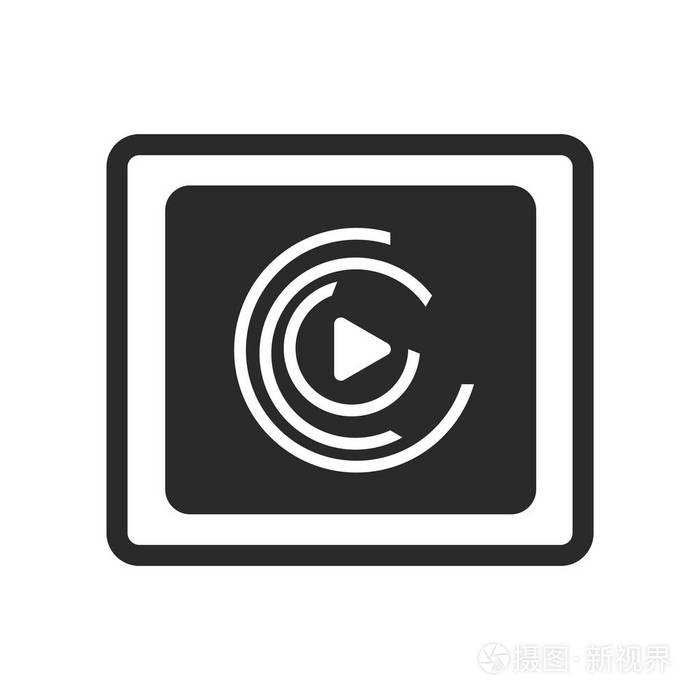 音乐播放器图标矢量隔离白色背景为您的网页和移动应用程序设计音乐