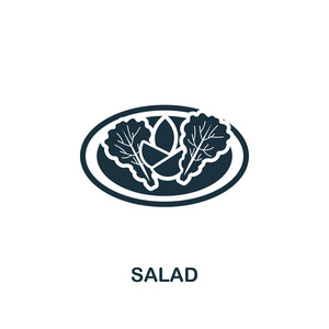 沙拉图标的插图.在白色查出的象形文字.