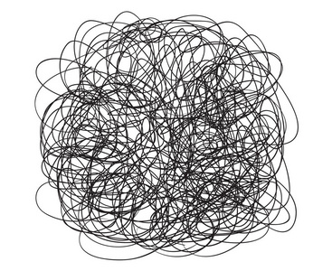 手绘背景与线阵. 白色上的混乱和混乱. 潦草的素描. 复杂的混沌纹理.