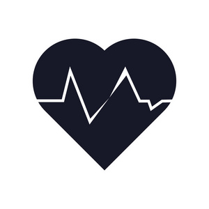 心跳图标矢量隔离在白色背景为您的网页和移动应用程序设计，心跳标志概念