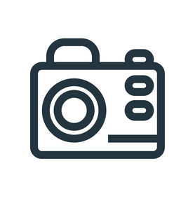 照片相机图标矢量隔离白色背景为您的网页和移动应用程序设计照片相机标志概念