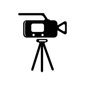 摄像机图标矢量隔离白色背景为您的网页和移动应用程序设计视频摄像机标志概念