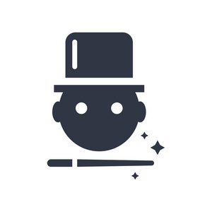 魔术师男孩图标矢量隔离白色背景为您的网页和移动应用程序设计魔术师