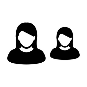 领导图标矢量女性群体符号化身为企业管理团队平面彩色象形文字插图