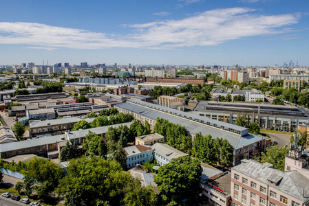 莫斯科的街道和住宅建筑，从全景的高度看