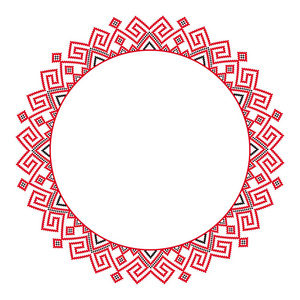 为您设计的民族圆形几何刺绣图案矢量插图照片