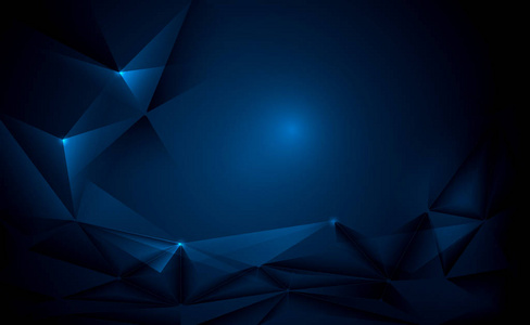 深蓝色护眼壁纸矢量三维几何,多边形,线,三角形图案形状的壁纸或背景.