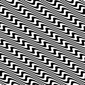 曲线，随机混沌线，抽象几何图案，纹理，现代艺术插图，黑色，白色条纹，波浪，弯曲，扭曲，扭曲线