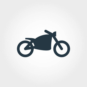 摩托车图标。简单的元素插图。摩托车像素完美的图标设计从运输收集。用于网页设计应用程序软件打印