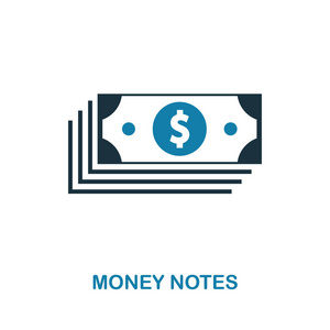 货币注释 图标。简单的元素插图。货币笔记像素完美的图标设计从金钱收集。用于网页设计应用程序软件打印