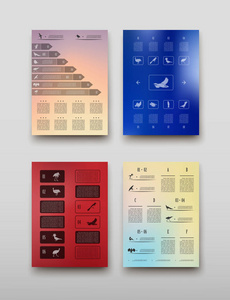 海报信息图形鸟类在模糊的背景上的抽象风格。 图示方案的矢量图