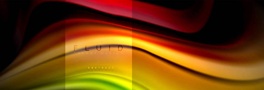 彩虹流体抽象形状, 液体颜色设计, 彩色大理石或塑料波浪纹理背景, 多彩多姿的商业或技术展示模板或网页小册子封面设计