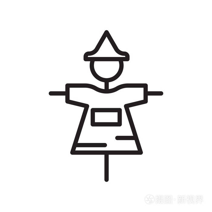稻草人图标矢量隔离白色背景为您的网页和移动应用程序设计稻草人标志