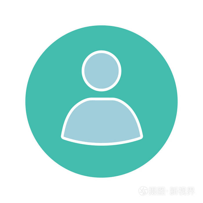 用户帐户圆圈字形颜色图标. 用户配置文件图片. 用户. 白色背景上的轮
