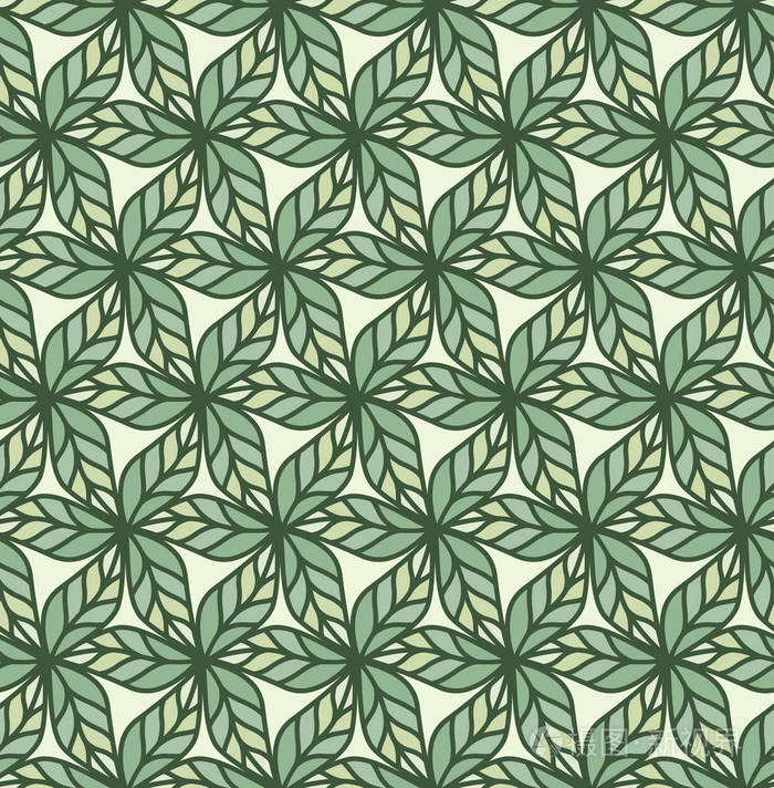 几何花卉矢量无缝图案. 抽象矢量纹理. 艺术装饰留下背景.