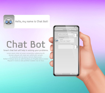 在线智能 chatbot 矢量概念背景