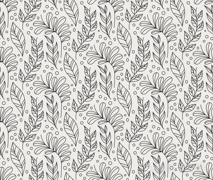 几何花卉矢量无缝图案. 抽象矢量纹理. 艺术装饰留下背景.