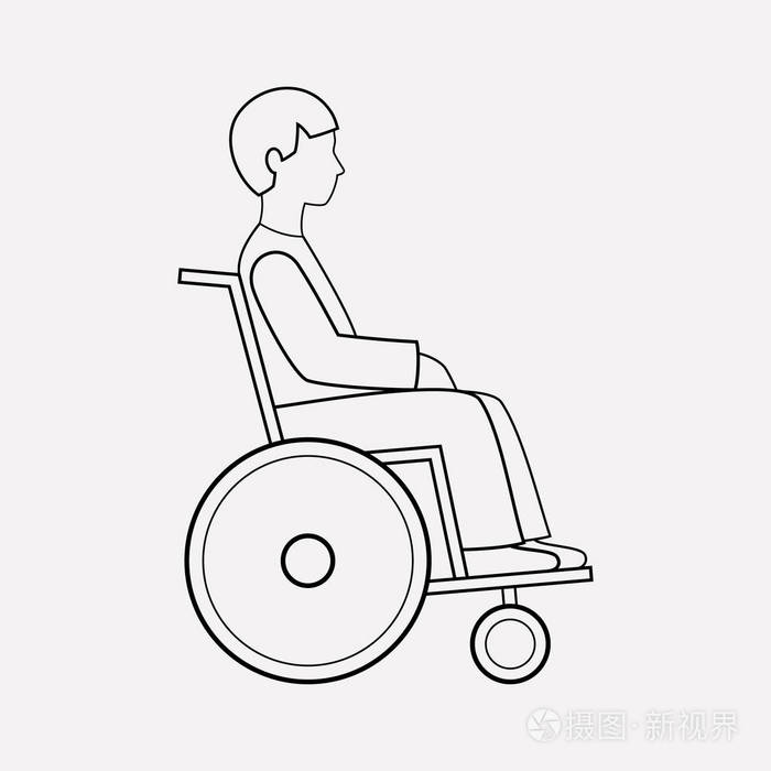 简单的残疾人画简笔画图片