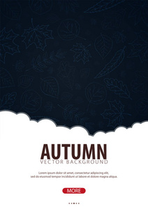 秋天背景与叶子。为购物销售, 促销海报和框架传单, 网页横幅。矢量插图模板