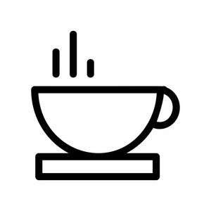 茶杯平板式图标插图