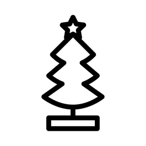 圣诞树树平面样式图标插图