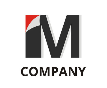 黑色抽象贴纸折叠纸角标志图形设计理念插图现代清洁风格的任何专业商业公司与初始类型字母m在上面。